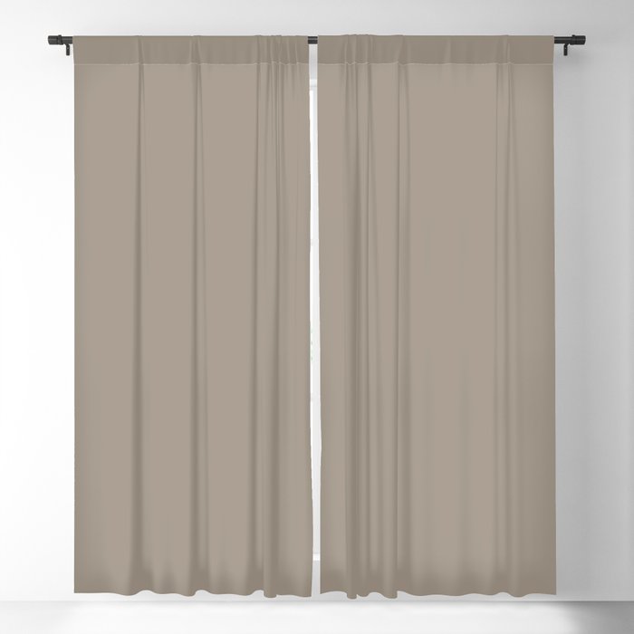 Earthy Taupe Solid Color Pairs Pantone Aluminum 16-1107 TCX - Shades of Orange Hues Blackout Curtain