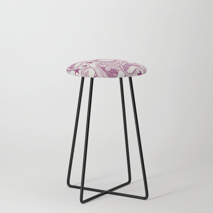 into the wild berry Counter Stool