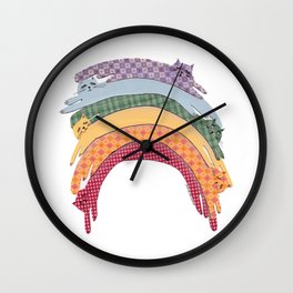 Rainbow Cats Wall Clock