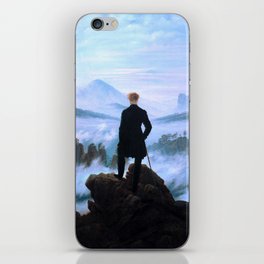 Caspar David Friedrich (German, 1774-1840) - Title: The Wanderer Above the Sea of Fog (Der Wanderer über dem Nebelmeer) - Date: 1818 - Style: Romanticism - Genre: Landscape - Media: Oil - Digitally Enhanced Version (1600dpi) - iPhone Skin