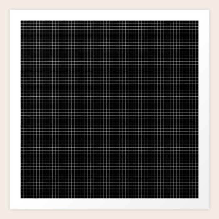 Simple black and white grid lines pattern Art Print by bigmomentsdesign