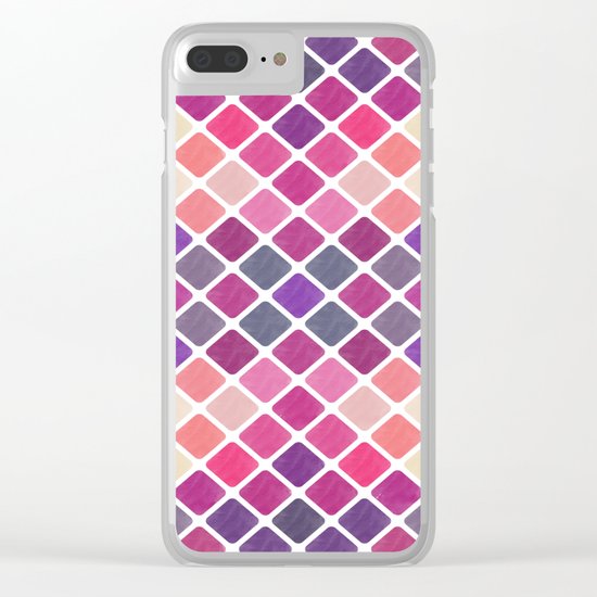 Watercolor Geometric Pattern III Clear iPhone Case