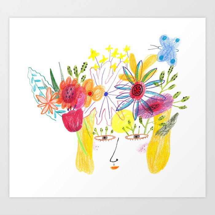 Flower Head Art Print By Heyheysu Society6