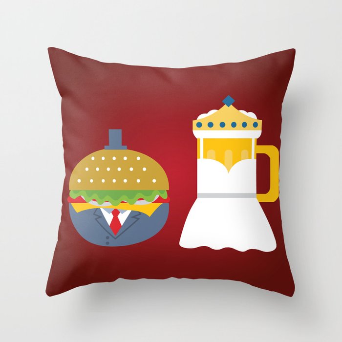 Burgers and Beer Throw Pillow