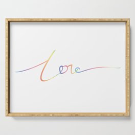 Print "Love" in rainbow gradient Serving Tray