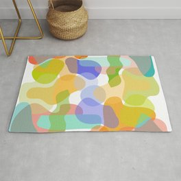 Spring summer vibrant colours abstract shapes Area & Throw Rug
