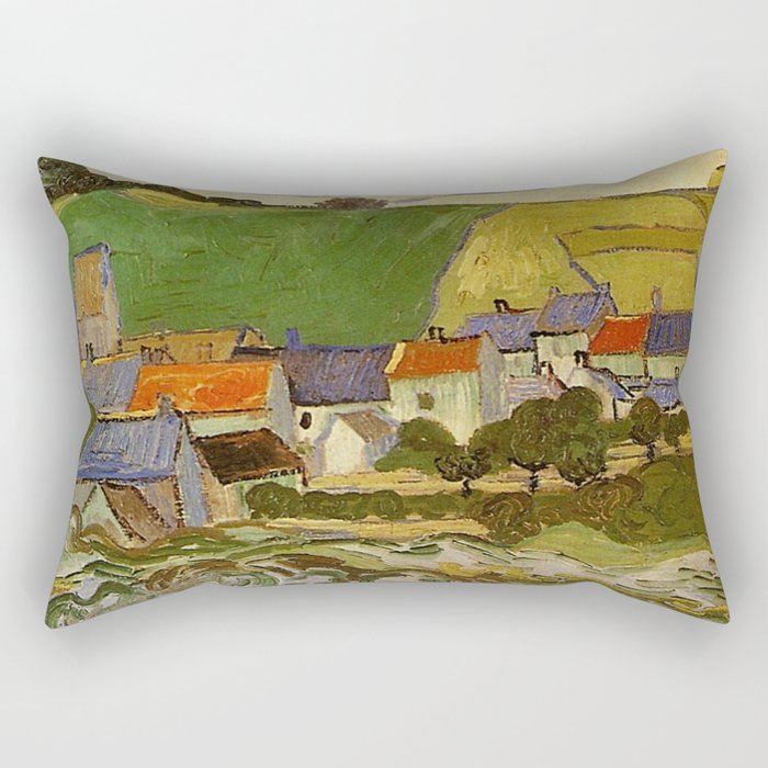 Van Gogh View of Auvers 1890 Rectangular Pillow