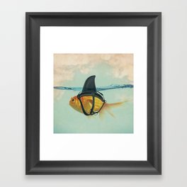 Goldfish with a Shark Fin Framed Art Print