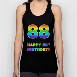 [ Thumbnail: HAPPY 88TH BIRTHDAY - Multicolored Rainbow Spectrum Gradient Tank Top ]