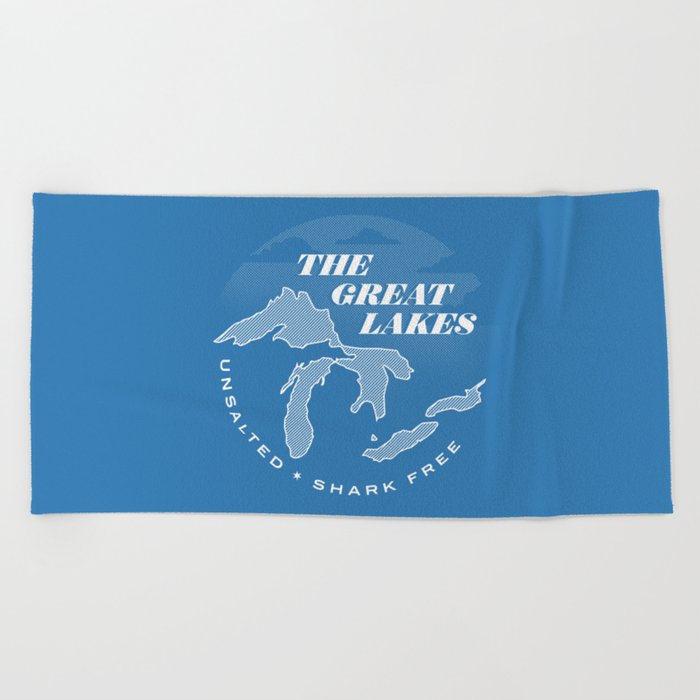 The Great Lakes - Unsalted & Shark Free (Inverse) Beach Towel