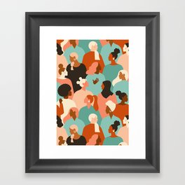Female diverse faces of different ethnicity Framed Art Print
