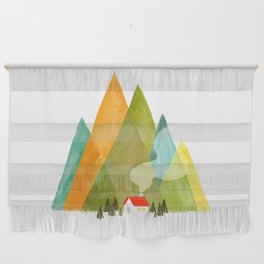 House at the foot of the mountains Wall Hanging