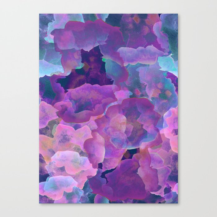 Purple, teal and blue abstract watercolor clouds Canvas Print | Painting, Watercolor, Pattern, Blue, Blue-watercolor, Blue-home-decor, Blue-fashion, Blue-tote-bag, Blue-comforter, Blue-shower-curtain