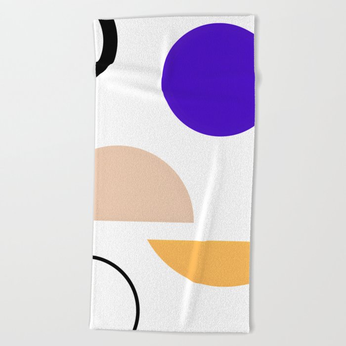 Boho Design Circles In Blue Beach Towel