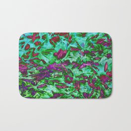 pink and green floral fairy bed Bath Mat