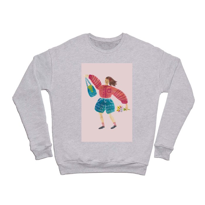 Sunday Shopping Girl - baby light pink Crewneck Sweatshirt