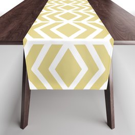 Golden Yellow and White Chevron Line Pattern Pairs 2022 Popular Color Chartreuse SW 0073 Table Runner