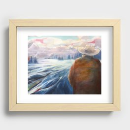 Behind the Mountains Recessed Framed Print