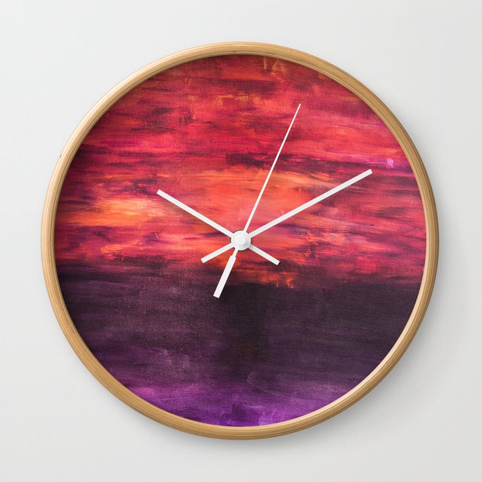 "Sunrise, Sunset" - Original Acrylic Painting by Elizabeth Anne Wall Clock