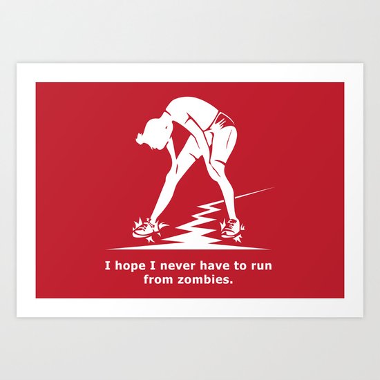 Running from Zombies Art Print