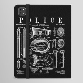 Police Officer Law Enforcement Cop Vintage Patent Print iPad Folio Case