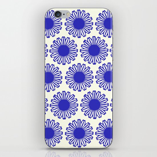 vintage flowers blue iPhone & iPod Skin