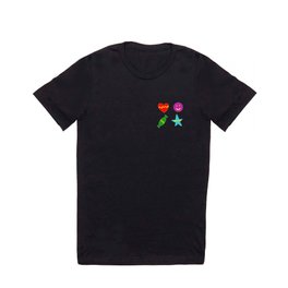Happy Valentines Day : Heart, Star, Candy and Smile Emojie T Shirt
