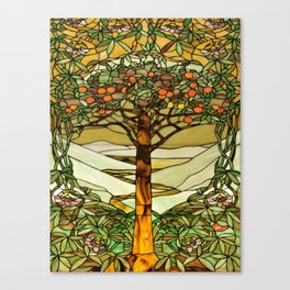 Louis Comfort Tiffany - Stained glass 12. Tree of life Canvas Print