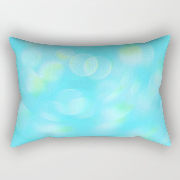 Cyan blue blur bokeh background Rectangular Pillow