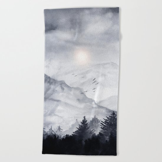 Cross Mountains Beach Towel