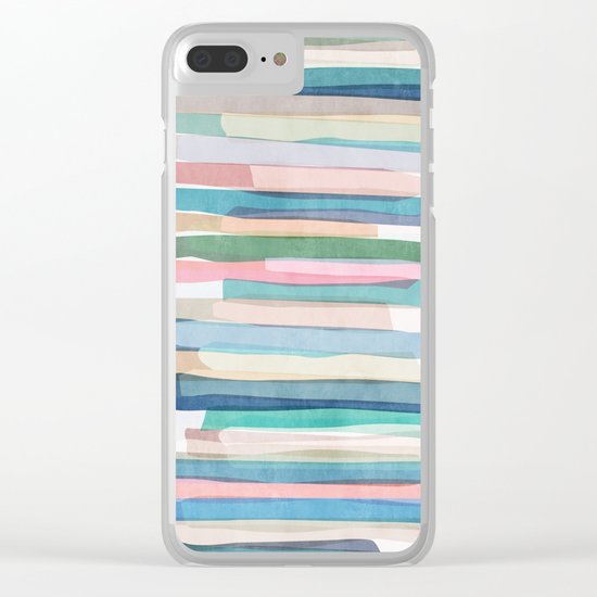 Pastel Stripes 1 Clear iPhone Case