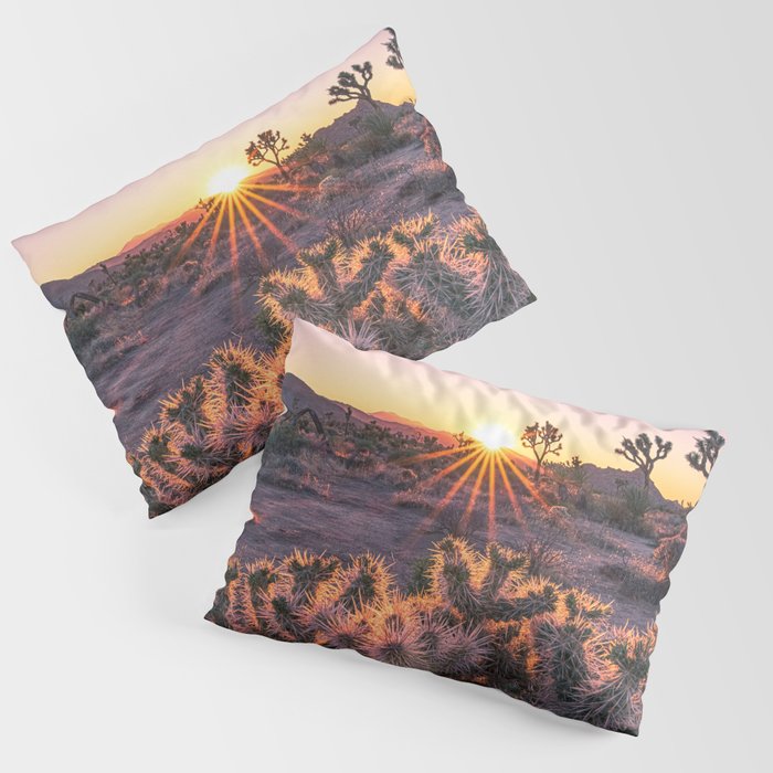 Joshua Tree Cholla Cactus Sunset Pillow Sham