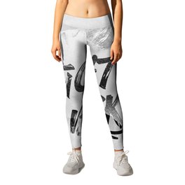 Fight Back! Leggings | Blacktext, Art, Mountain, Remember, Photo, Black And White, Fight, Graphicdesign, Minimalist, Graphite 