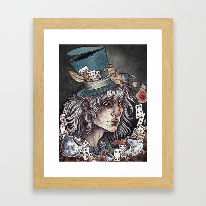 The Mad Hatter Print Framed Art Print By Caitlinhackettart Society6