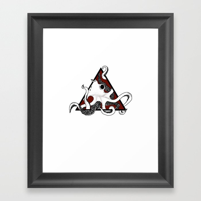 Red Octopus Framed Art Print