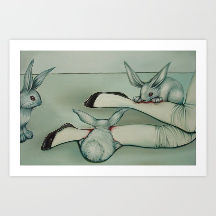 Alice, Devoured by Rabbits Art Print