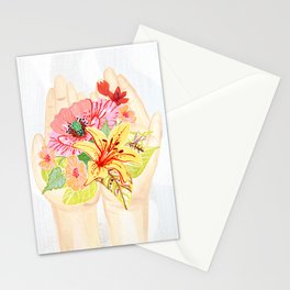 Flowers in my hand Stationery Card