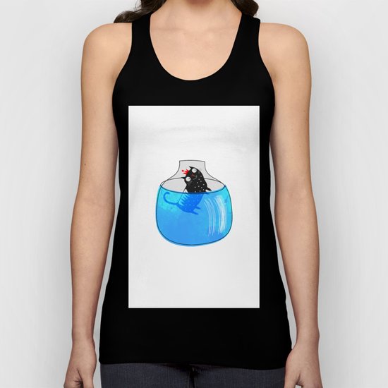 CAT IN A GOLDFISH BOWL Unisex Tank Top