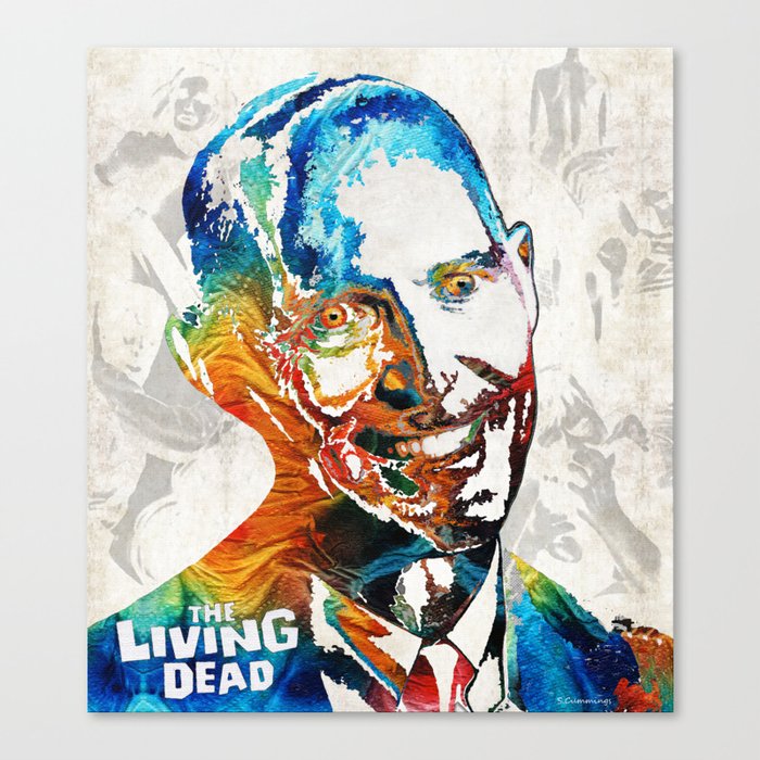 Zombie Art The Living Dead Halloween Fun Canvas Print By