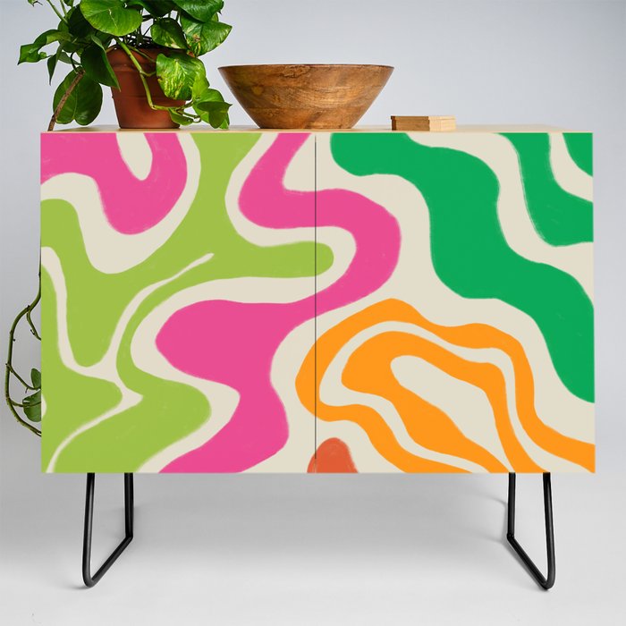 Colorful Swirls in Happy Summer Colors Credenza
