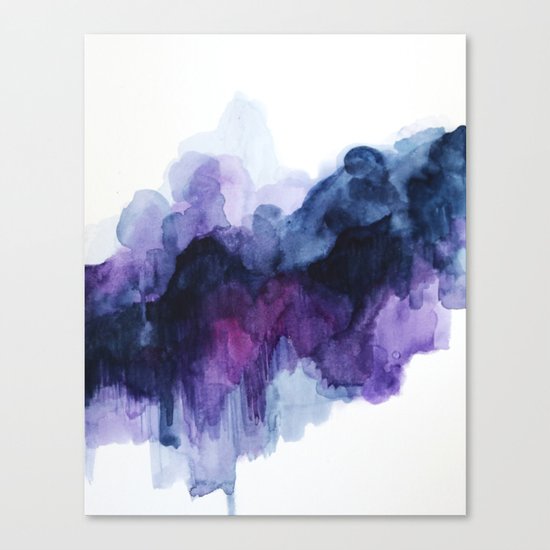 Purple abstract watercolor Canvas Print