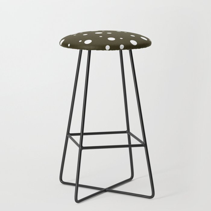 Classic White Dots on Army Olive Green Bar Stool
