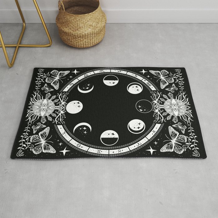 Astrological Moon Phase Magical Witchy  Rug
