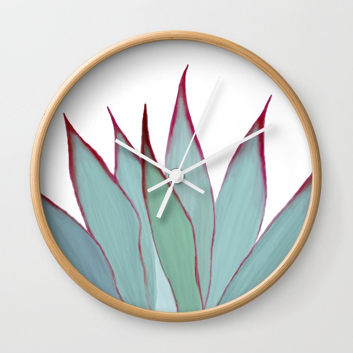 Elegant Agave Fringe Illustration Wall Clock