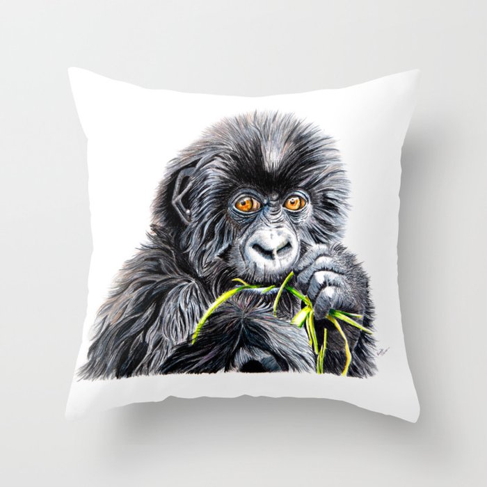 Baby Gorilla Throw Pillow