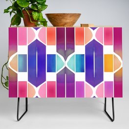 Bold Watercolor Geometric Shapes Credenza