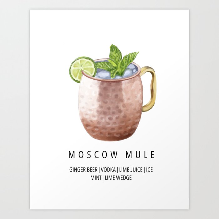 Moscow Mule Cocktail Print Art Print