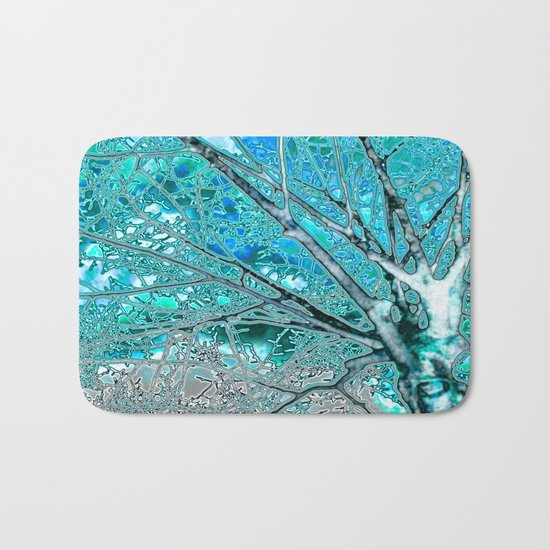 Digital Tree Cyan Bath Mat