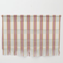 Elegant Dusty Rose And Gold Stripes On Cream Vintage Color Aesthetic Wall Hanging