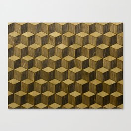 Optical wood cubes Canvas Print